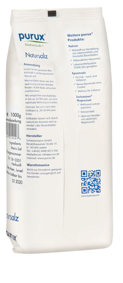 purux Totes Meer Salz 5kg Direktsalz 6x 850g Badesalz absolut naturbelassen