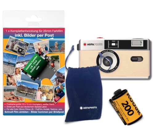 Cámara analógica 35mm AgfaPhoto para aprender fotografía sin pantallas digitales