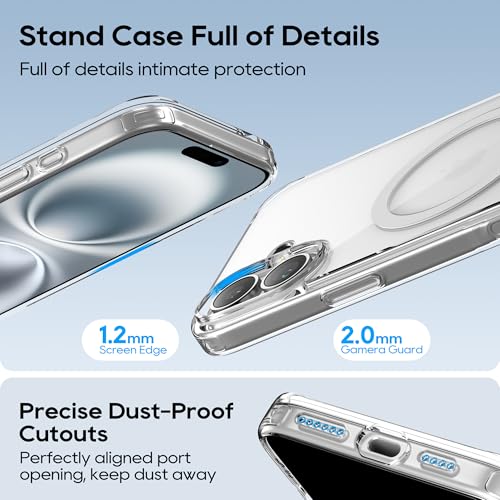Coque antichoc iPhone 16 protection transparente 2024 avec béquille magnétique