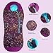 AceCamp Glow in the Dark Mummy Sleeping Bag for Kids and Youth, Temperature Rating 30°F/-1°C, Water-Resistant for Camping, Hiking, and Slumber Party (Purple, Kid's)