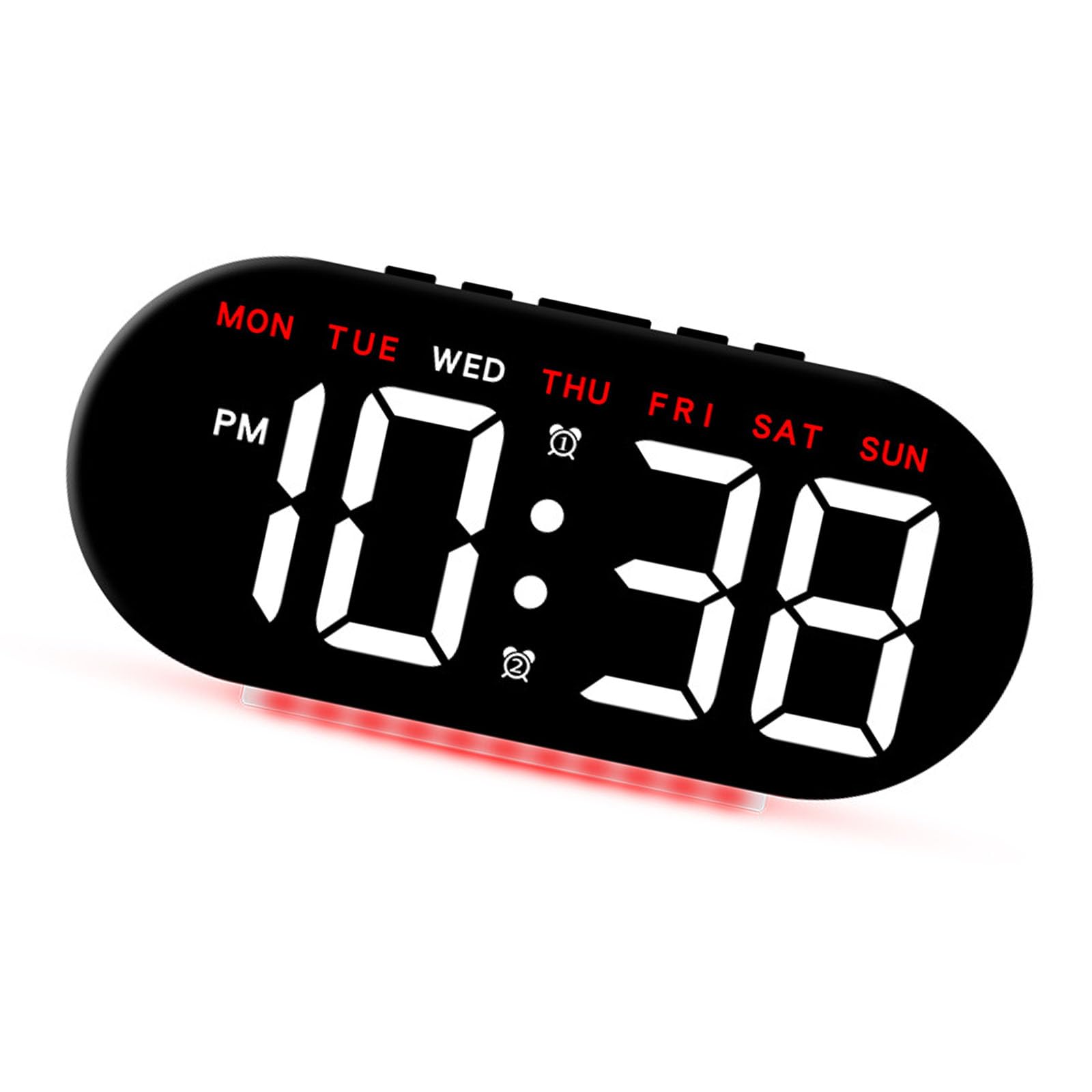 YWLUUOO Led Alarm Clock Adjustable Brightness Desk Colck Dimmable Bedside Clock for Elderly and Seniors for Bedrooms Digital Table