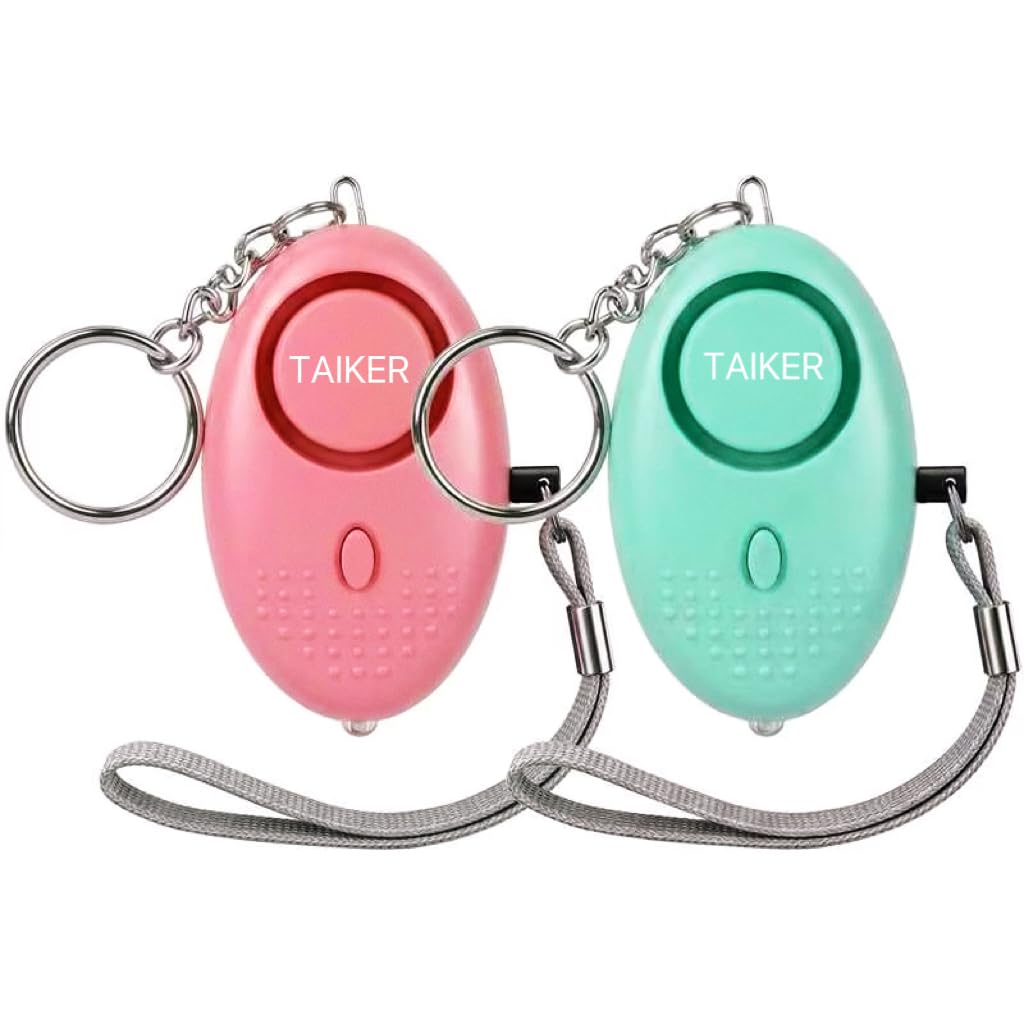 Personal Alarm for Women, 2Pcs 140dB Self Defense Keychain LED Light