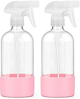 Vista 15 de Paquete de 2 botellas de vidrio con funda de silicona, recipientes vacíos recargables de 16 onzas con boquillas de pulverización ajustables