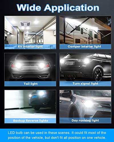 Qoope 1156 1141 Led Bulbs White 1003 1073 7506 12V 33Smd 5730 Led Bulb Replacement For Rv/Camper/Travel Trailer Interior Light Bulbs Turn Signal Reverse Parking Tail Lights, Pack Of 10 #TOP5