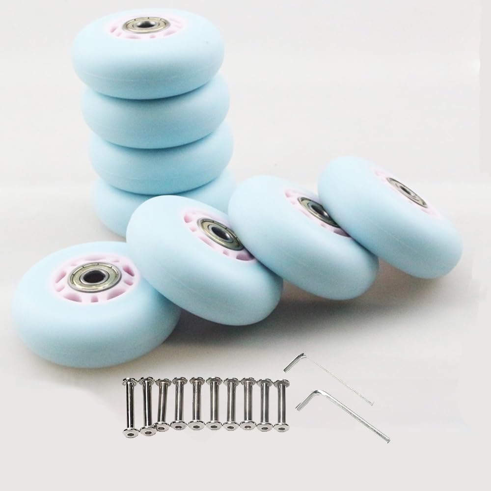 Inline Skate Replacement Wheels 64mm 68mm 70mm Kids Roller Skate Wheel with Screws Accessories Durable PU for Children’s Inline Skates Indoor Outdoor (Pink,68mm)