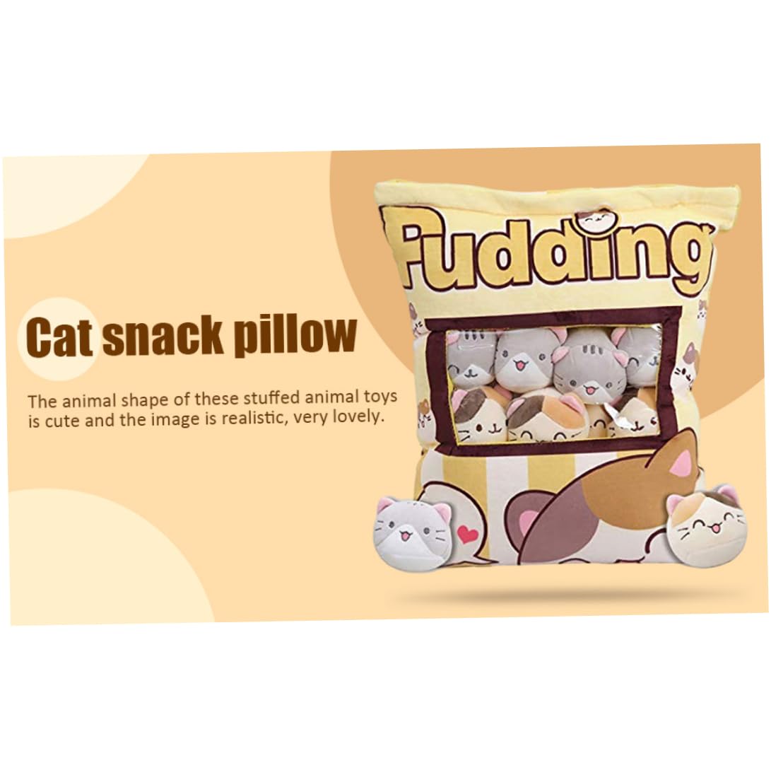 Wedhapy Almohada Gigante para Gatos Almohada de Peluche para Gatos Almohada de Peluche para Gatos cojín de pudín de Peluche Suave con muñecos de Gatito extraíbles para Cama y sofá
