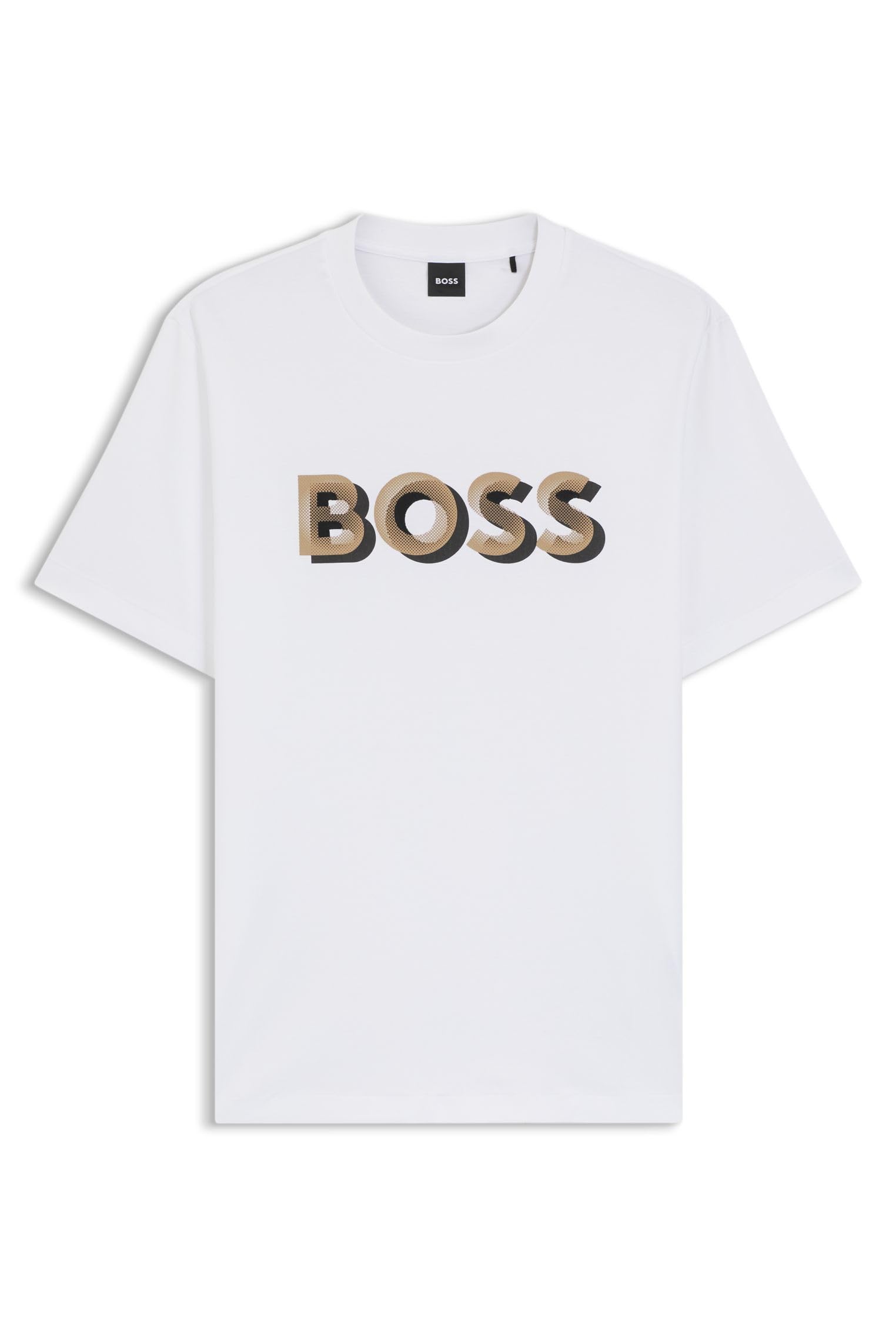BOSS Herren H-Thompson 656 T-Shirt aus merzerisierter Baumwolle mit Logo-Artwork Weiß S