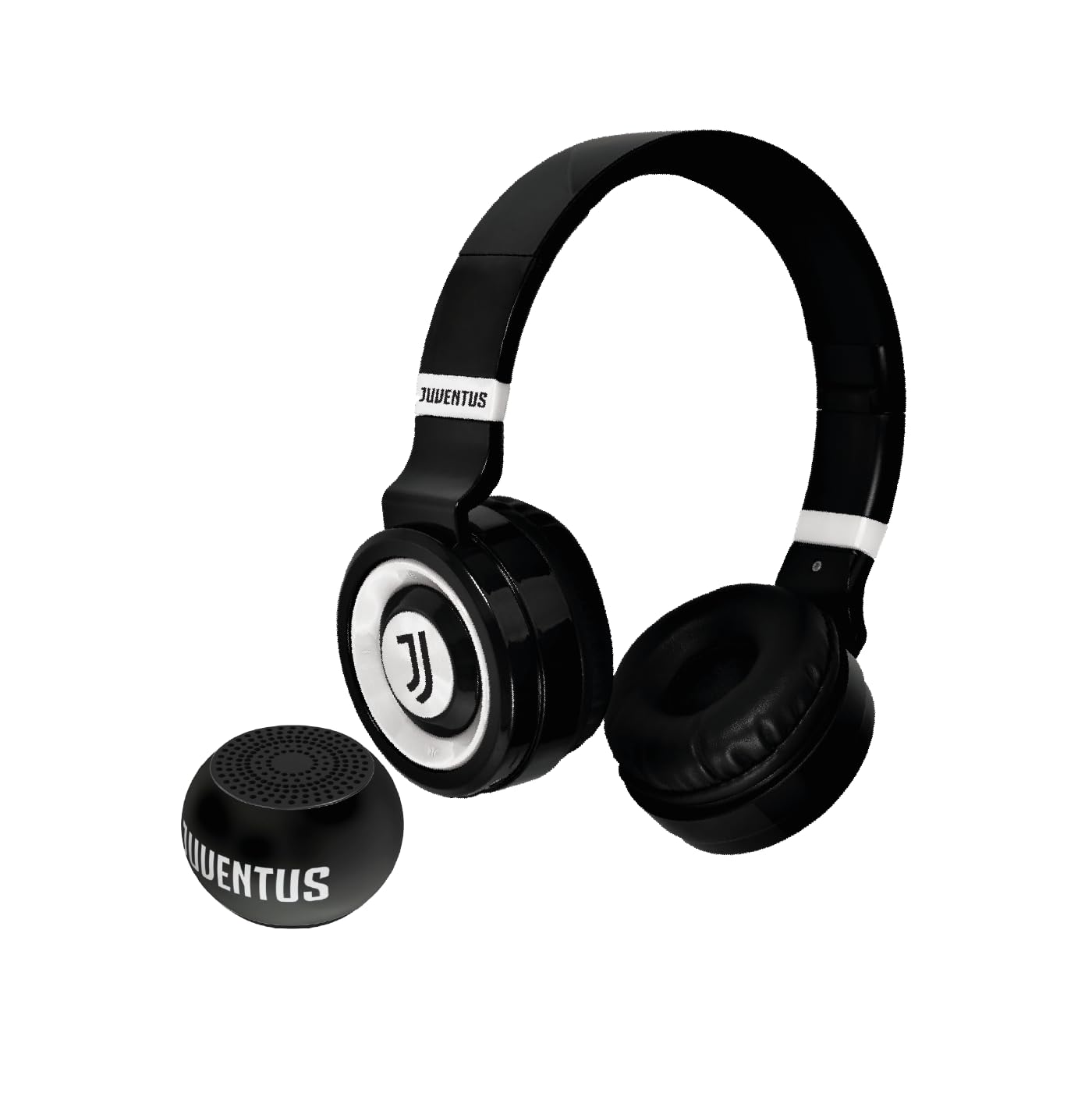 TECHMADE Juventus - Cuffie Senza Filo Cuffie Wireless Over-Ear, Cuffie Bluetooth Pieghevoli, con Microfono Incorporato, HiFi Stereo, Micro SD Slot,per iPhone/Android/Viaggio/PC (+ mini speaker)