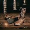 Botas vaqueras Lumeheel para hombre - Botas western con bordado clásico, punta cuadrada, antideslizantes, tacón grueso, caña corta, duraderas para primavera y otoño 8