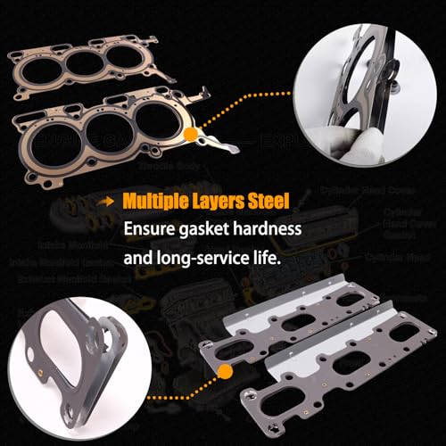 Image of HGS4213 Cylinder Head Gasket Set for 2011-2019 Ford Explorer Edge Flex Taurus Police Interceptor Sedan 3.5L V6 N /A Valve Cover Gasket VS50814R