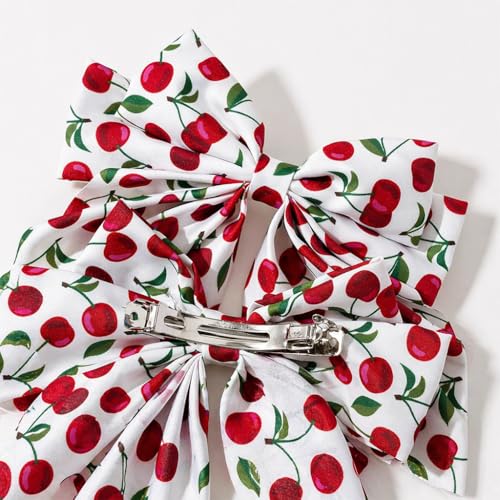 Pinza para cabello oversized con moño de cereza miniatura 3
