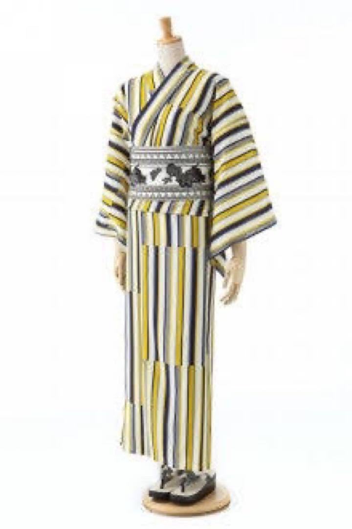 【美品】浴衣単品　ふりふ　撫松庵 はまなす　からし色　ストライプ レディスゆかた/はまなす – 撫松庵公式通販サイト