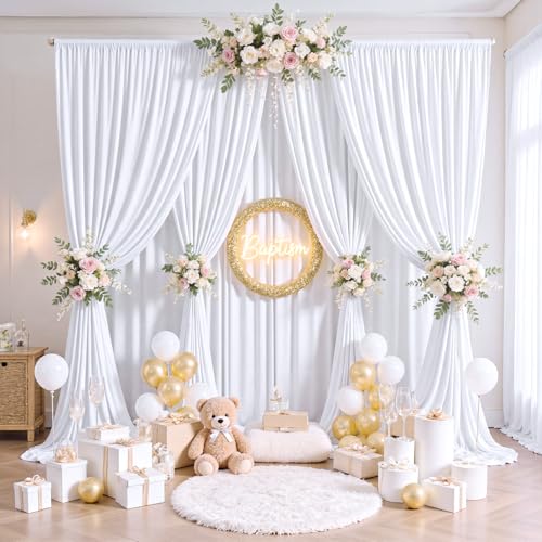 Cortinas blancas fondo 50x10ft 10 paneles para eventos miniatura 7