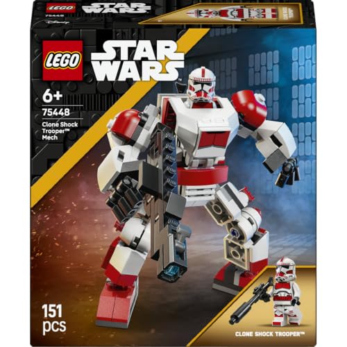 LEGO Star Wars Klon-Schocktruppen Mech 75448 | Spielzeug ab 6 Jahren für Jungen, beweg­liche Actionfigur mit Blastergewehr & Minifigur, Star Wars Fans, Geschenk, 151 Teile