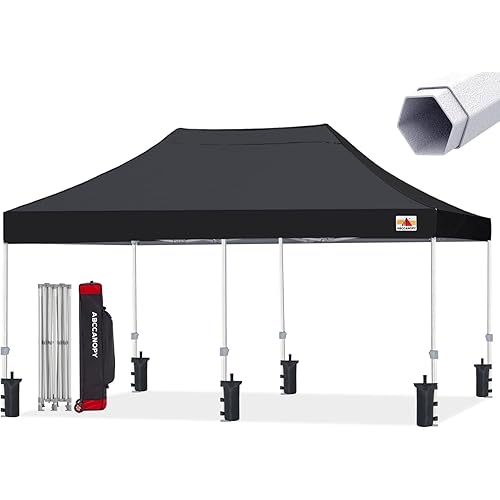ABCCANOPY Commercial Pop Up Canopy Tent 10x20 Premium-Series, Black