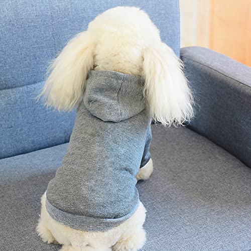Yaodhaod Dog Hoodie, Winter Dog Sweaters Pet Warm Sweatshirt Cold Weather Puppy Clothes Coat For Ultra Small And Small Hooded Outfits Cat Apparel (M, Gray) #TOP5
