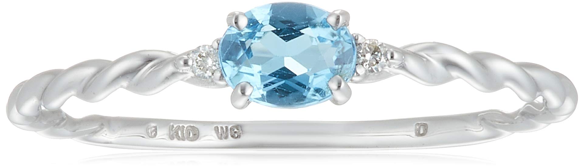 Amazon | [エステール] 11月誕生石 ブルートパーズ K10 ホワイト