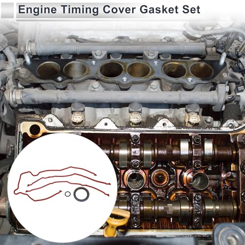 Image of Engine Timing Cover Gasket Set for Ford for Mustang 4.6L 1996-2004 Long-lasting Sealing Chain Case Cover Gasket Rubber,Metal 1 Set