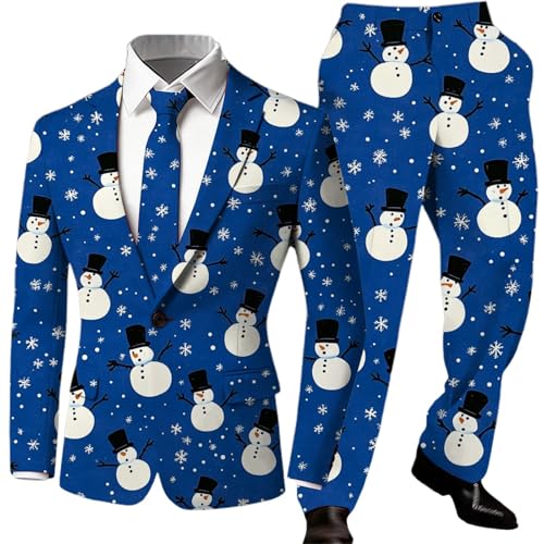 Ensemble homme pantalon et haut imprimé vêtement de fête formel bleu taille L