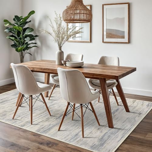 Gray Beige Neutral Multi 5x7 Modern Abstract Area Rug for Bedroom, Large Super Soft Washable Rug with Non-Slip, Non-Shedding Throw Rugs for Living Room, Indoor Door Mat for Office Home Décor