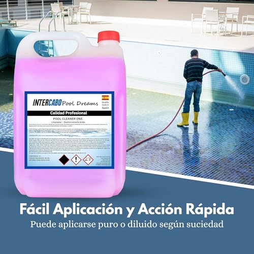 Miniatura 6 de Limpiador Ácido Desincrustante Piscinas Quitacementos 5l Elimina Carbonatos, Grasas Y Protector Solar Calidad Profesional, Fórmula Potente Ideal Azulejos Y Gres