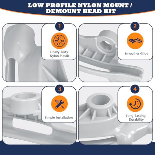 Image of IWIWE Replacement for Coats Tire Machine Duck Head /Duck Bill - Part# 8184432 /TC184432, Low Profile Nylon Mount /Demount Kit (Grey 2Pack)