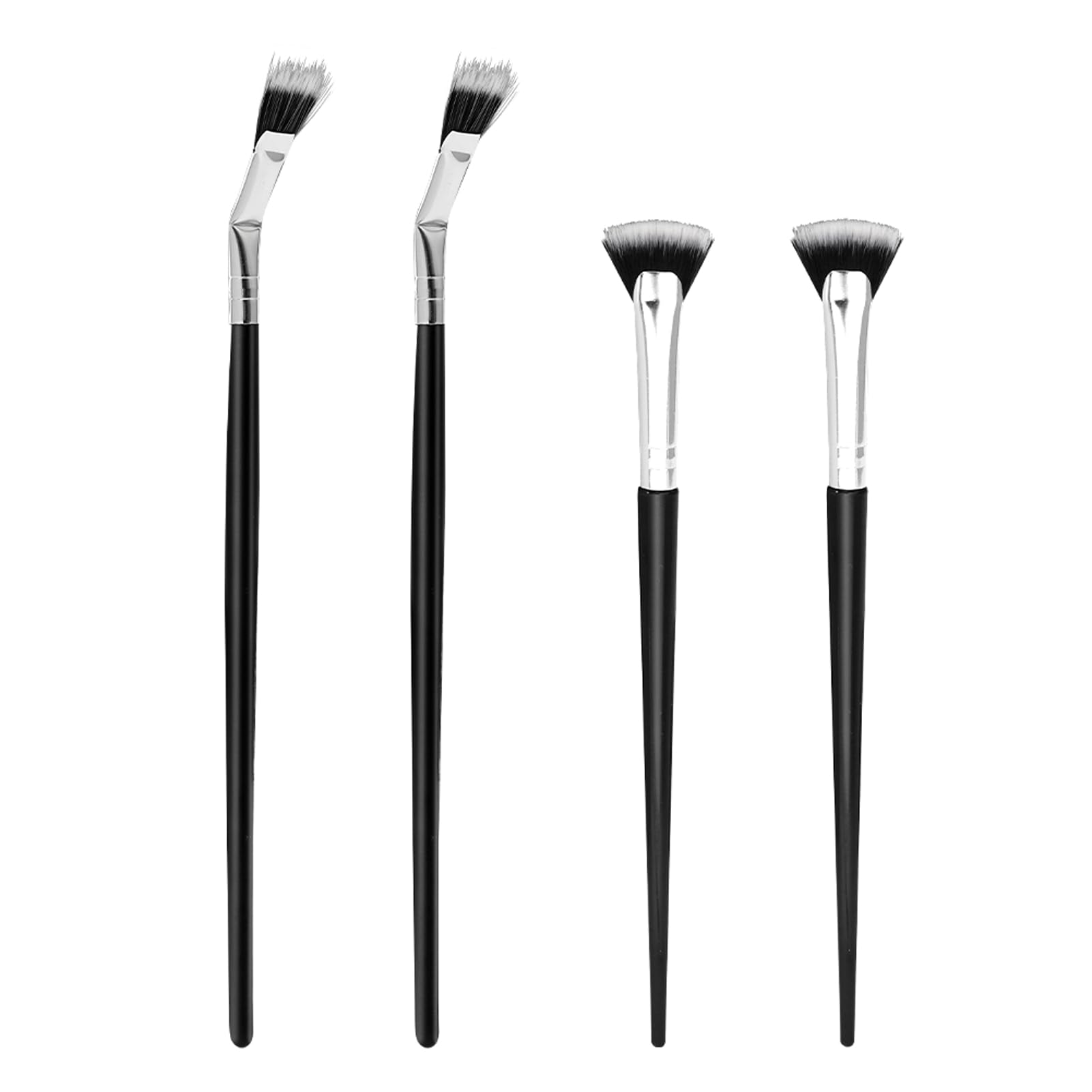 4 Pcs Mascara Fan Brush for Lashs, Lash Brushes for Eyelash, Angled Lash Fan Brush for Natural Lifted Effects and Enhance Lower Lashes (black)