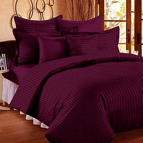 Kirat Decor Premium 220 Tc Plain Satin Stripes Bedsheet for Double Bed King Size Cotton with 2 Pillow Covers for Home Hotels Guest House (Size 90 * 100 Inch) Wine (B0DJBDVGDG) Amazon Price History, Amazon Price Tracker