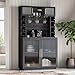 BELLEZE Coffee Wine Bar Cabinet with Power Outlet, 72