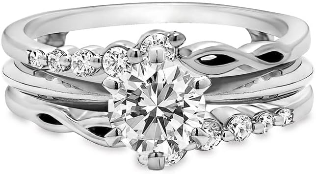 Round Cut White Diamond Wedding Band Enhancer Guard for Women, 14K Gold Finish 925 Silver Ladies Diamond Wrap Ring