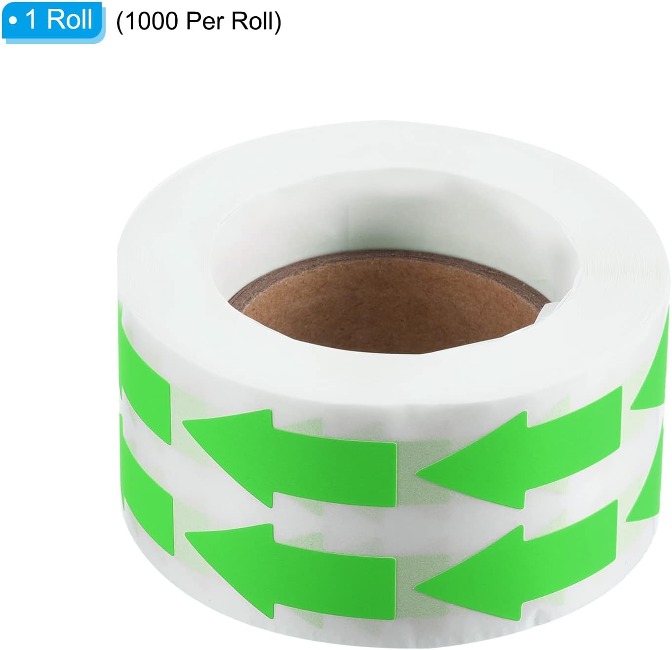 PATIKIL Arrow Sticker 1.2x0.6, 1000 Pcs Adhesive Color Coding Decal for Gas Flow Direction Inspection Defect Marking, Bright Green