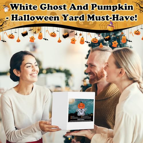 4FT Halloween Inflatable Blow up Cute Pumpkin Ghost Lawn Decoration - image 7