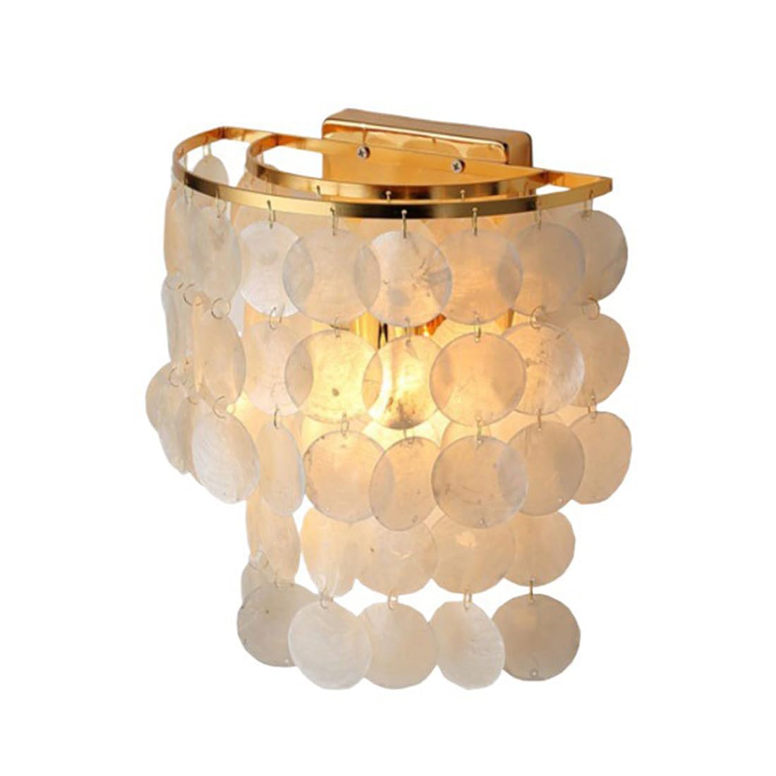Lampe Murale Modernes En Coquillage Naturel En Gradins (Or)