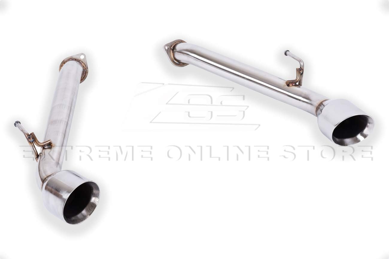 Replacement For 2017-Present Infiniti Q60 STAINLESS STEEL POLISHED SILVER Muffler Axle Back 4" Double Wall Dual Tips Exhaust