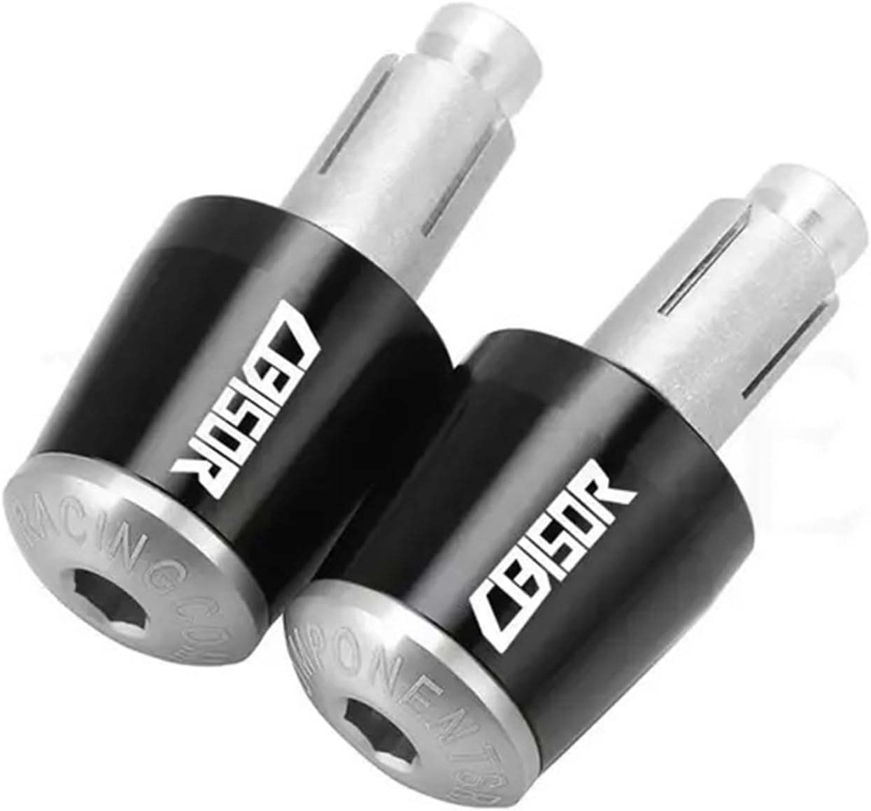 Dla HONDA CB150R 2011-2020 CBR150R CB150 R CBR150R Kierownica Motocykla Uchwyty Czapka Wtyczka Ręczna Zaślepka (Kolor : Black sliver, Rozmiar : 1)