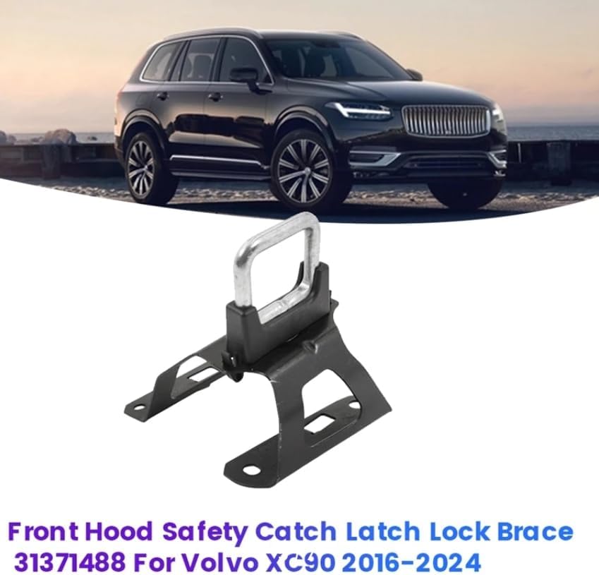 for Volvo XC90 Hood Lock Kit 31352886/31371488 - OEM Front Bonnet Safety Catch Pair for 2016-2024 Models - Direct Fit Black Metal Latches (Left+Right)