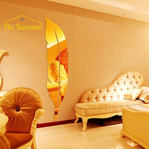 Buy DIY Modern Acrylic Wall Sticker Feather Mirror Wall Stickers