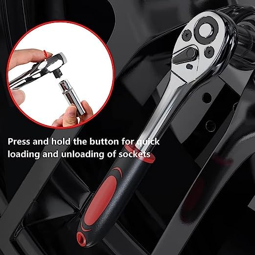 Image of SPARSHMART 46 In 1 Tool Kit - 46 In 1 Pcs Tool Kit & Screwdriver And Socket Set Car Repair Tool Set Hand Kit Multi -Purpose Combination Tool Case Precision Socket Set With Plastic Box