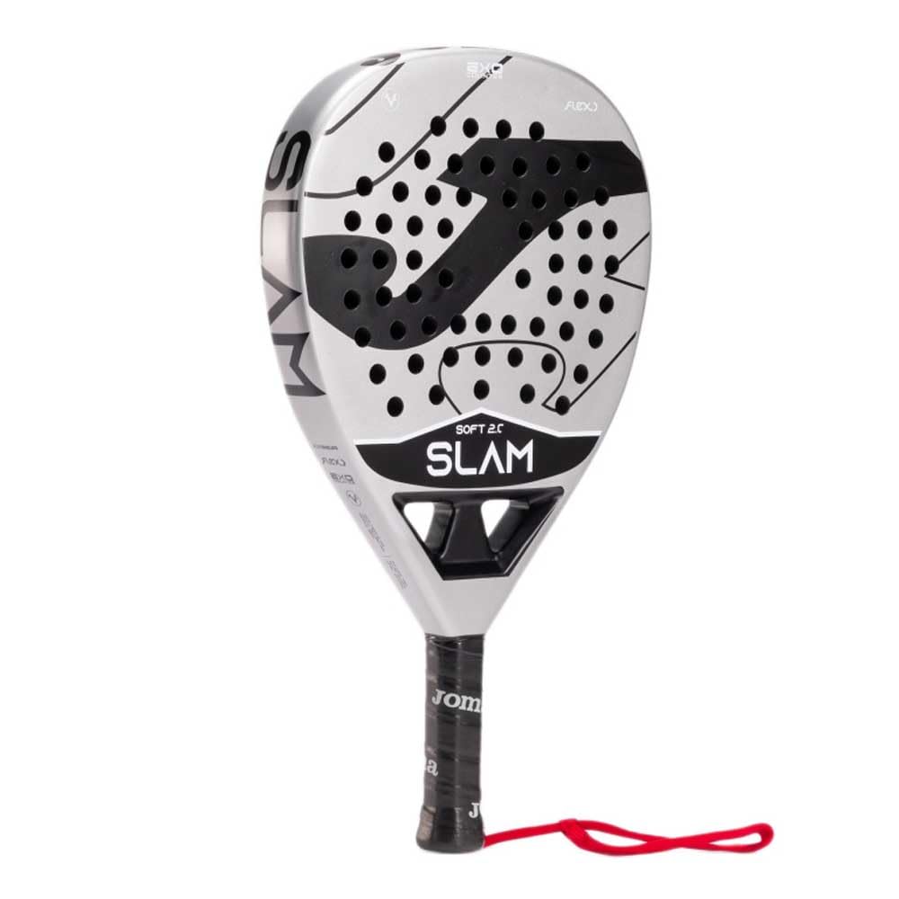 Joma Racchetta da paddle professionale Slam Soft con tecnologia Rotarion e Vibra - out, 350 g - Grigio Nero - Include custodia
