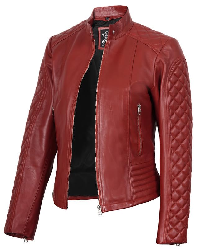 Image of Decrum Leather Jacket for Women - Real Lambskin Casual Leather Jackets Womens