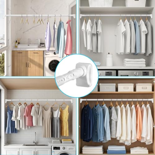 Image of White Closet Rods For Hanging Clothes,41-87 In heavy duty tension rod