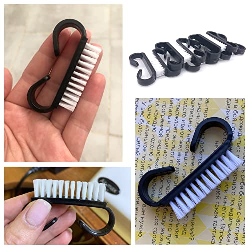 Nail Cleaning Brush- 20 Pcs Home Plastic Nail Brushes With Black Handle Grip Fingernial Brush Cleaner Travel Portable Nail Art Manicure Tools For Toes And Nails #TOP5