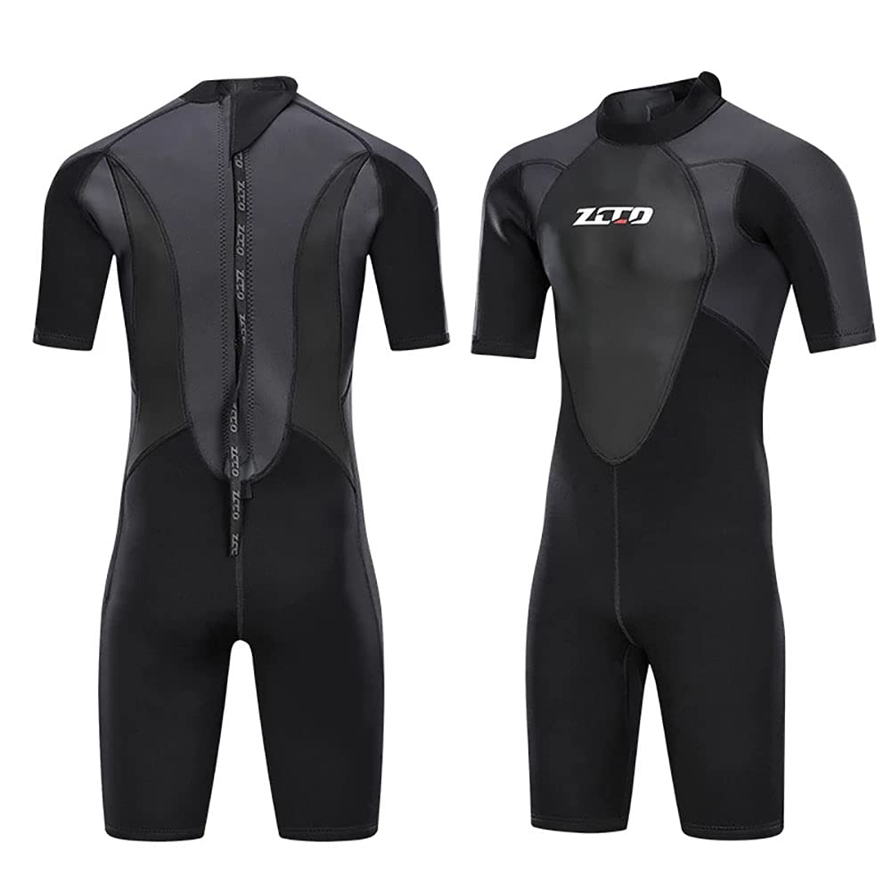 3mm Neopren-Shorty Surf-Neoprenanzüge für Männer, einteiliger Zip-Tauchanzug für Tauchen Schwimmen
