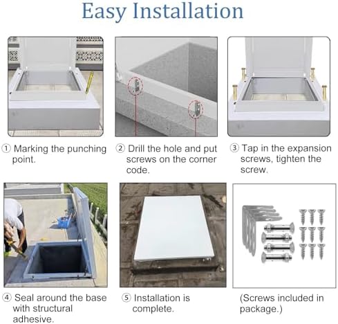 Heavy-Duty Weatherproof Roof Hatch 24x24in - Secure Skylight Access Door, Anti-Theft Maintenance Cover, Durable Roof Access Solution for Easy Inspections and Repairs