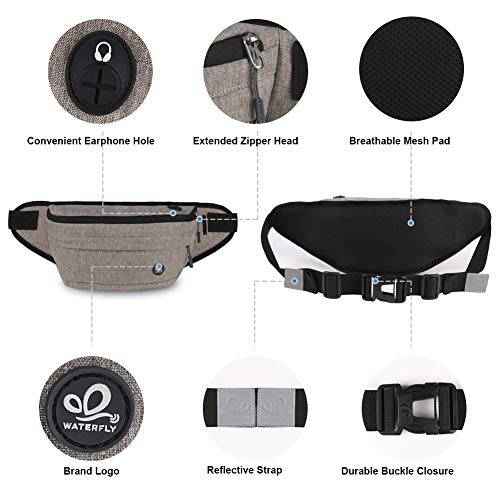 image for WATERFLY Fanny Pack for Men Women Water Resistant Large Hiking Waist B