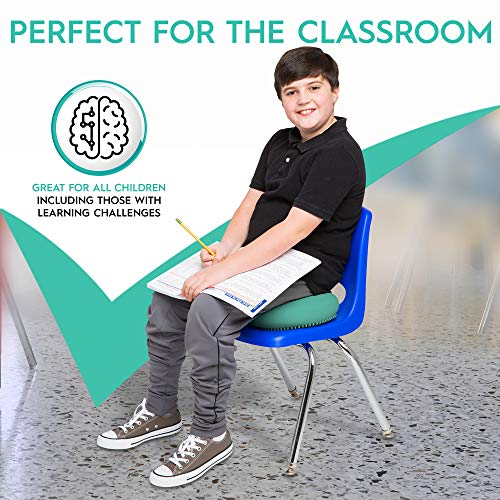 Image of Bouncyband - Wiggle Seat - Green, 13 inch D - Large Sensory Cushion for Kids Ages 6-18+ - Promotes Active Learning, Improves Student Productivity, Includes Easy-Inflation Pump