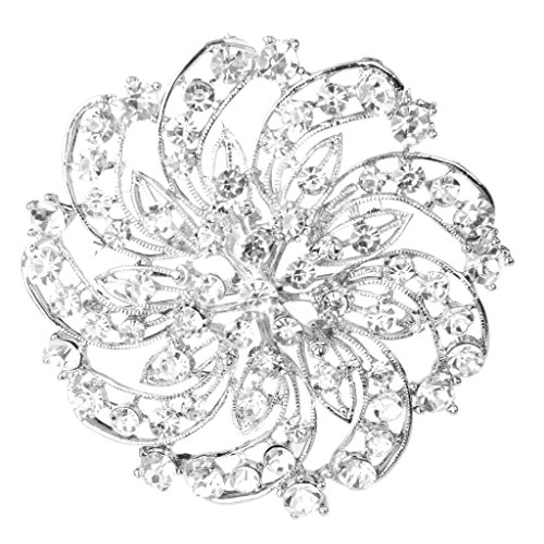 Preisvergleich Produktbild SODIAL(R) Leuchtenden Kristall Strass Blumenhochzeits Abschlussball Braut Brosche