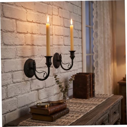 Candelabros de hierro de pared negros para vestir zonas vacías con elegancia clásica 3