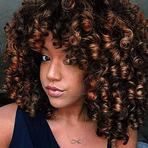 ColorfulPanda Afro Pelucas de pelo rizado para mujer negra Cover