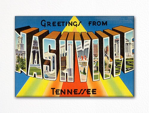 Classical Creations Greetings From Nashville Vintage Refrigerator Magnet